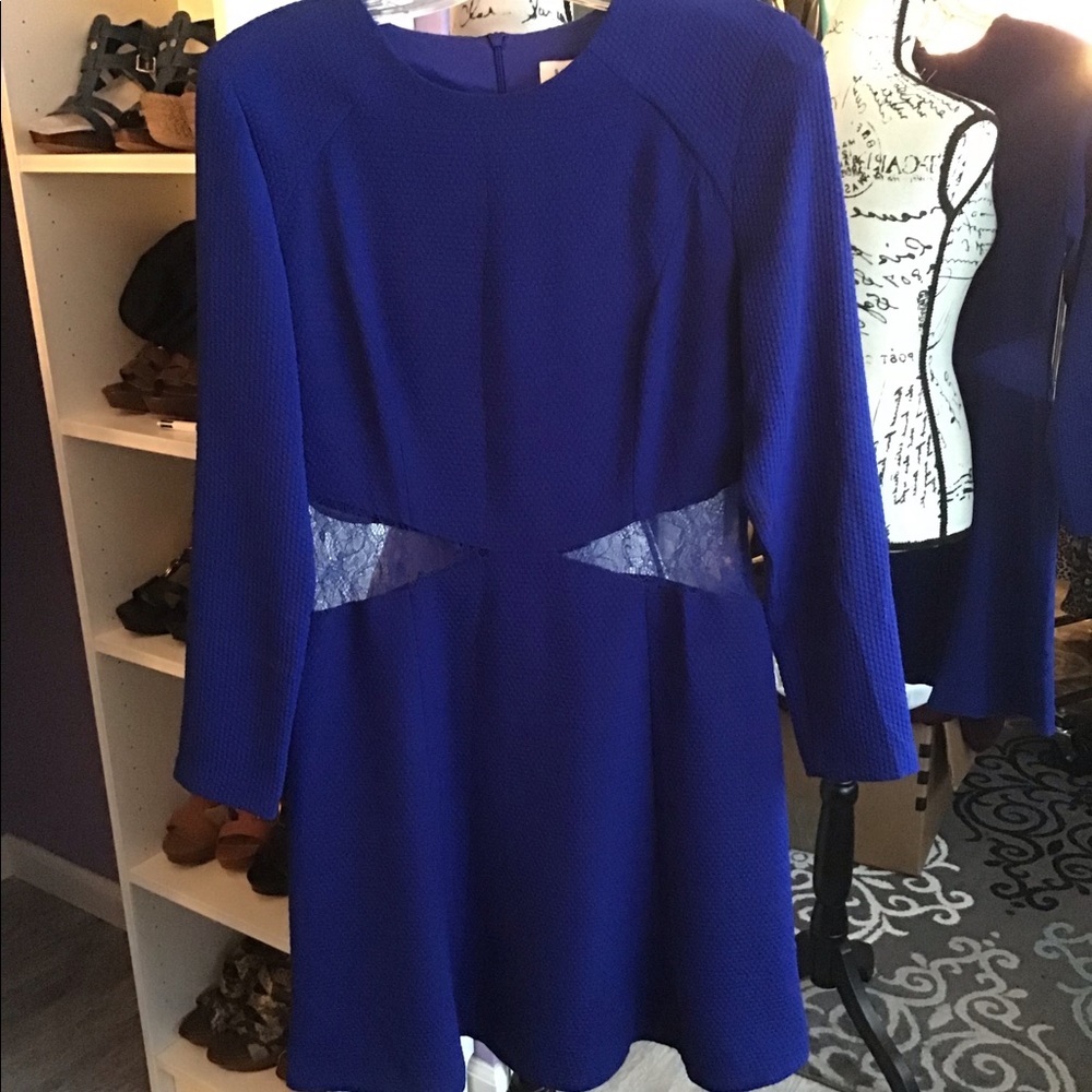 Sandro Royal Blue Jersey Mini w Lace 3